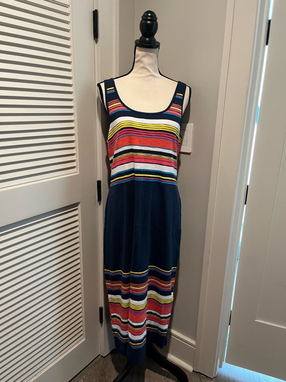 Tommy Bahama Navy Maxi Dress with Multicolor Stripes